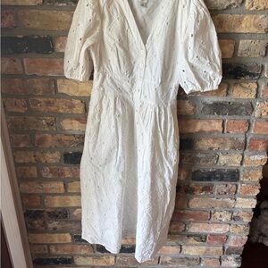 Elegant White Eyelet Dress